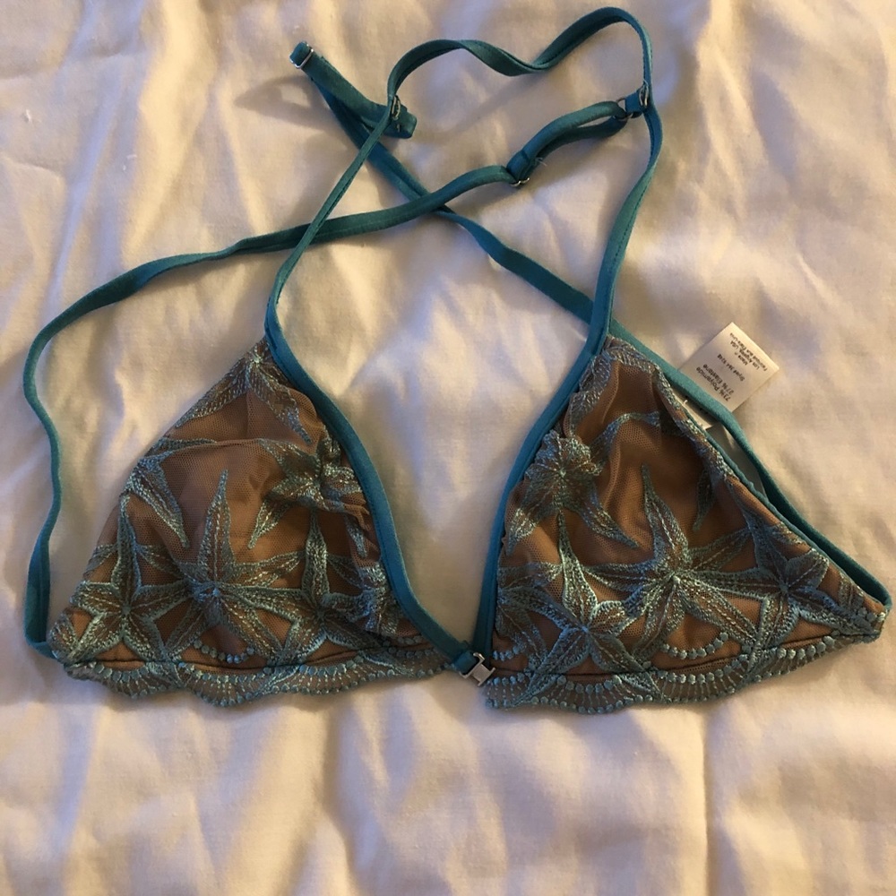 Two piece blue bikini